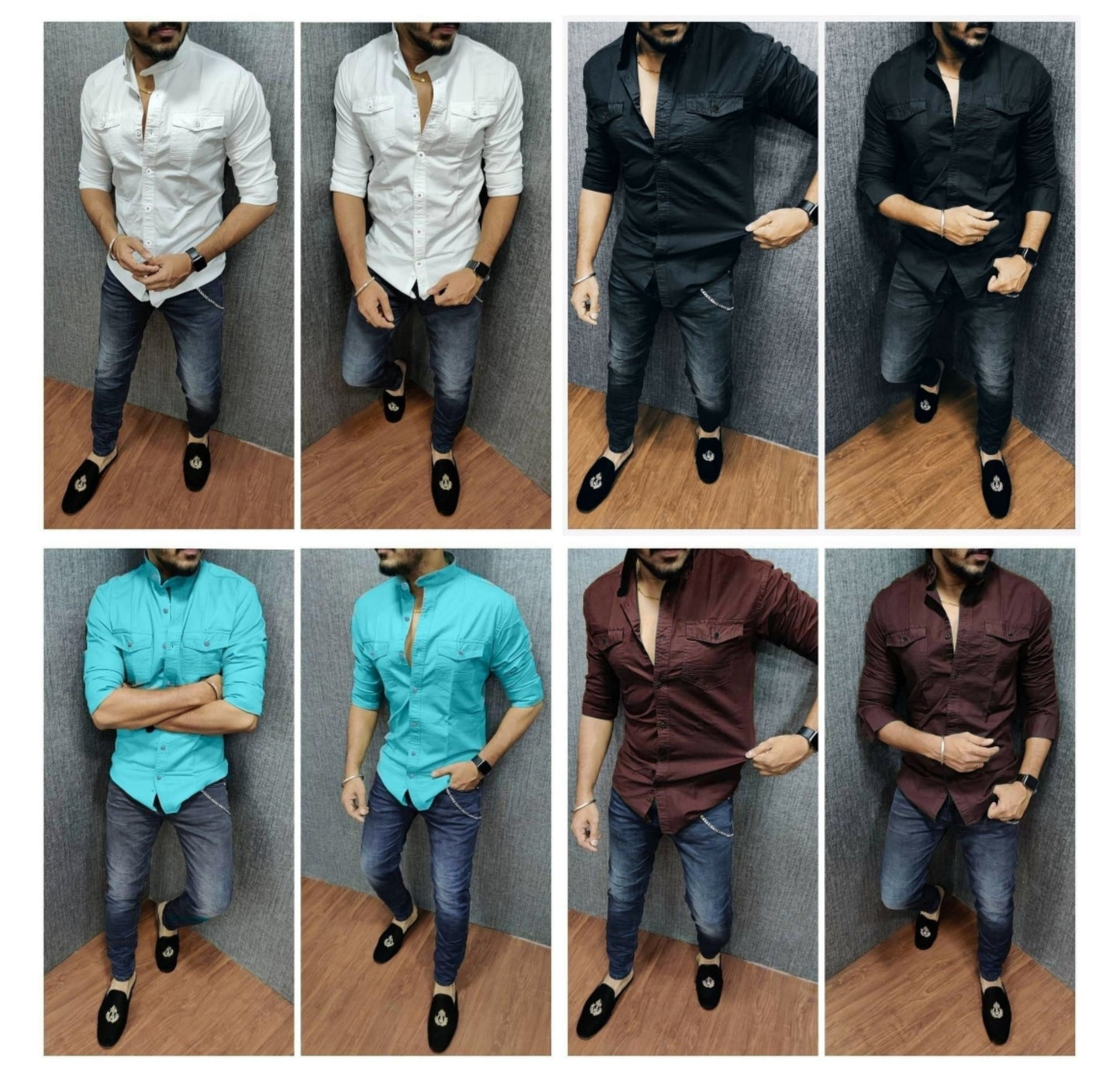 PLAIN COMBO OF 4 SHIRTS