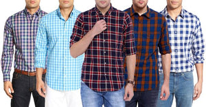 STYLISH COMBO OF 5 CHECK SHIRTS