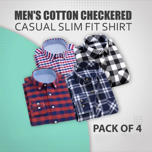 4 Mens Cotton Check Shirts